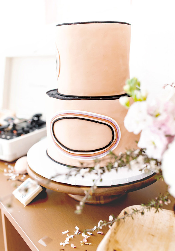 pastel blush modern cake