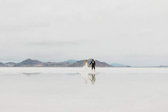 Salt flat wedding portraits
