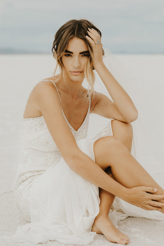 Salt flat wedding portraits