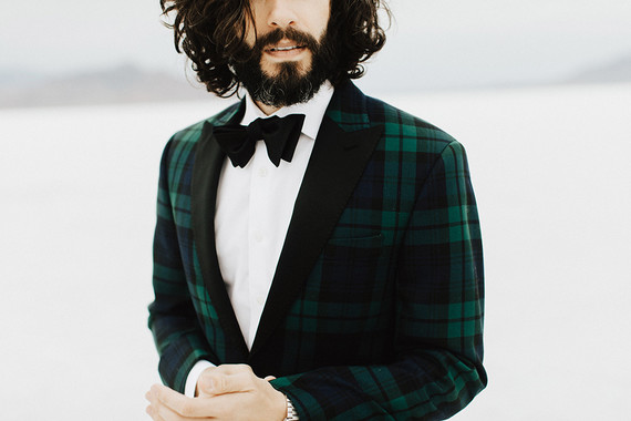 Plaid grooms tux