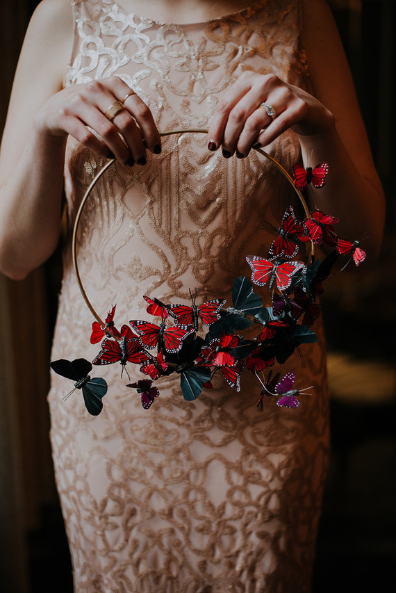 Luxe, moody butterfly inspired wedding