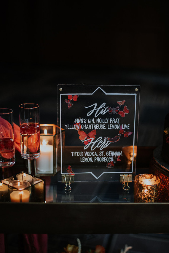 Luxe, moody butterfly inspired wedding Inspiration