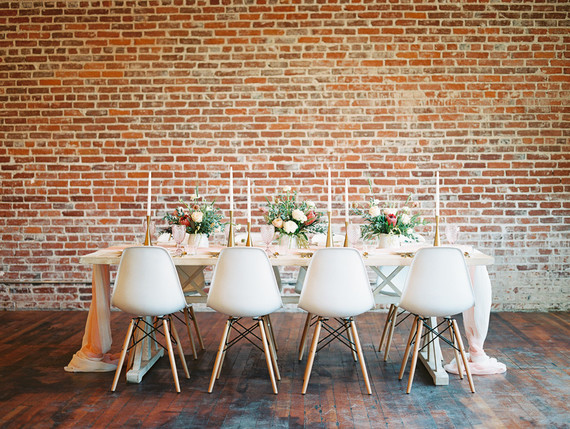 Geometric brass + blush wedding inspiration at Franciscan Gardens Inspiration