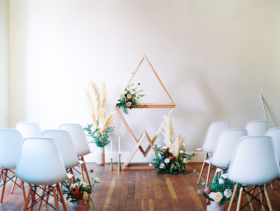 Geometric brass + blush wedding inspiration at Franciscan Gardens Inspiration