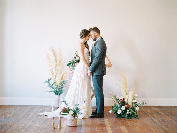 Geometric brass + blush wedding inspiration at Franciscan Gardens