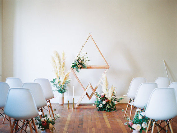 Geometric brass + blush wedding inspiration at Franciscan Gardens Inspiration