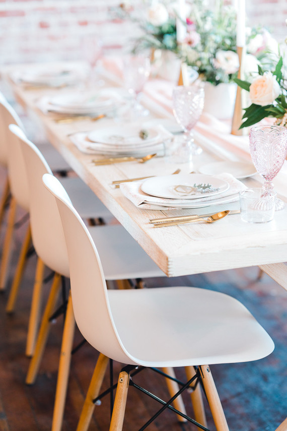 Geometric brass + blush wedding inspiration at Franciscan Gardens