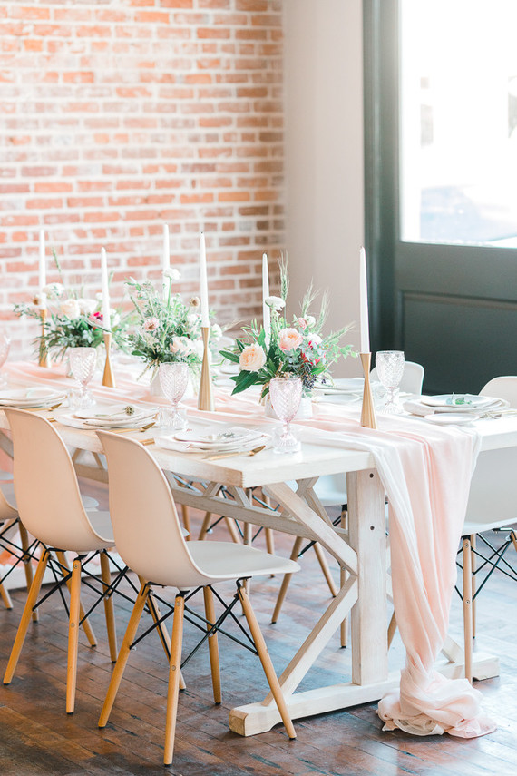 Geometric brass + blush wedding inspiration at Franciscan Gardens