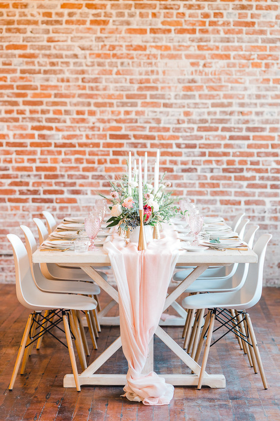 Geometric brass + blush wedding inspiration at Franciscan Gardens Inspiration