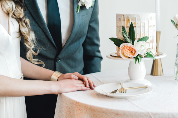 Geometric brass + blush wedding inspiration at Franciscan Gardens