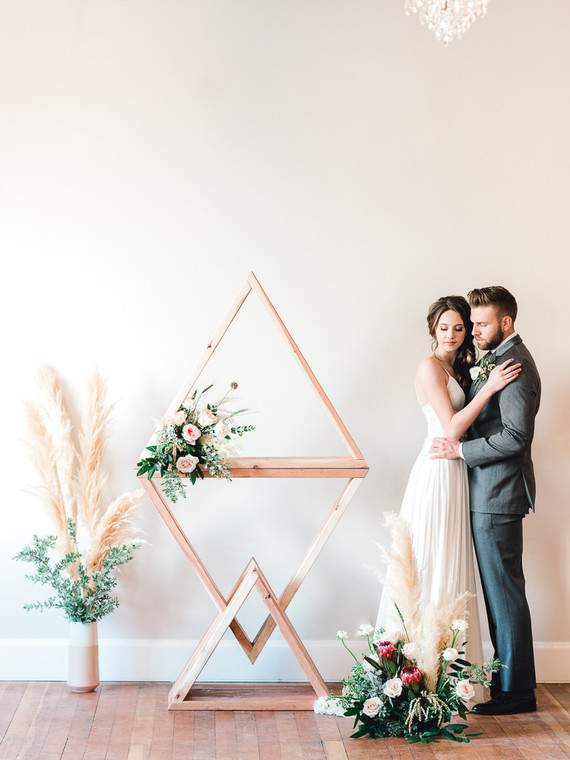 Geometric brass + blush wedding inspiration at Franciscan Gardens