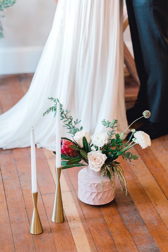 Geometric brass + blush wedding inspiration at Franciscan Gardens