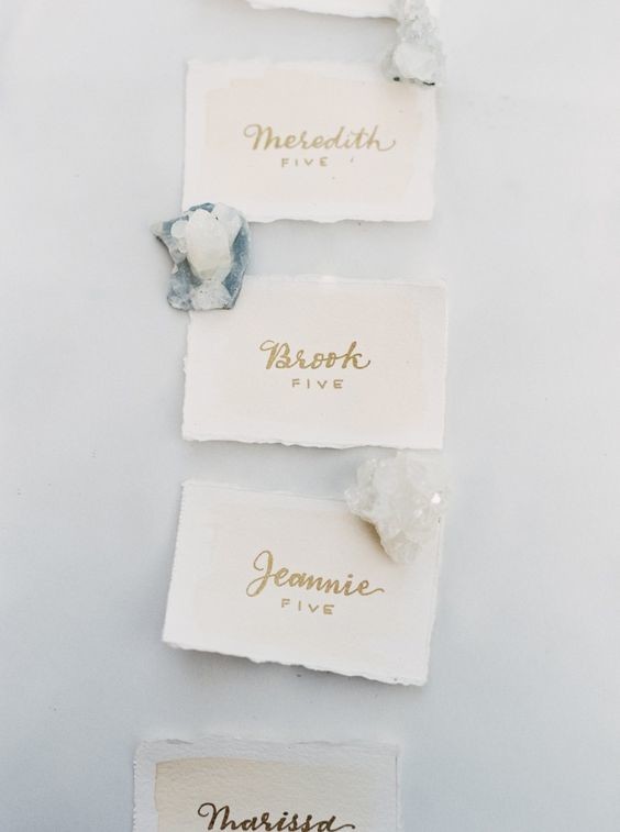 Calligraphy and watercolor escort cards