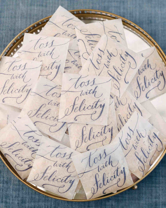 Calligraphy and watercolor escort cards