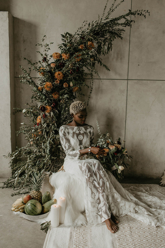 Industrial elopement inspired by African textiles in Edmonton