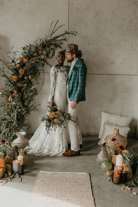Industrial elopement inspired by African textiles in Edmonton