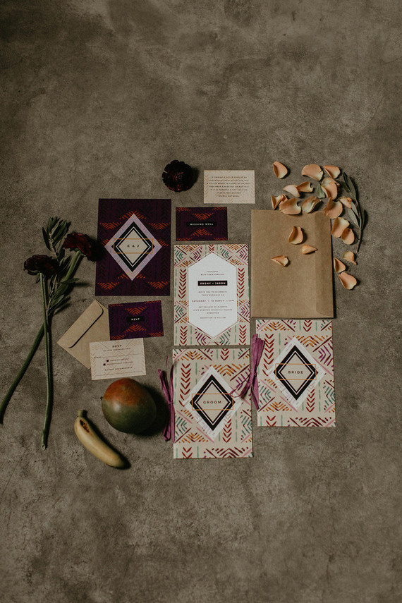 Industrial elopement inspired by African textiles in Edmonton Inspiration