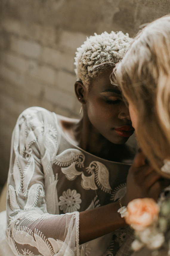 Industrial elopement inspired by African textiles in Edmonton