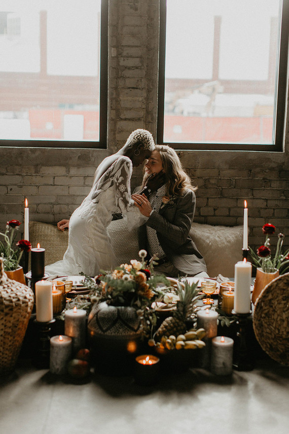Industrial elopement inspired by African textiles in Edmonton
