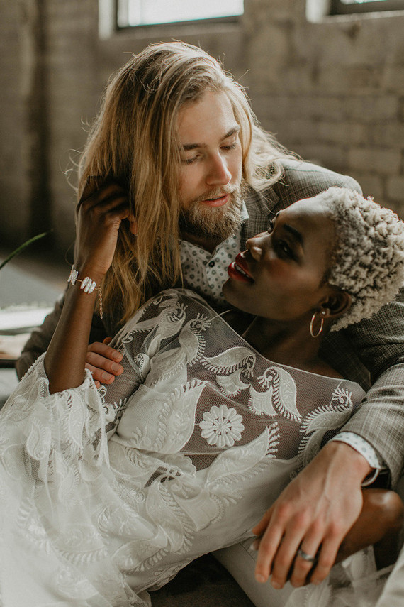 Industrial elopement inspired by African textiles in Edmonton