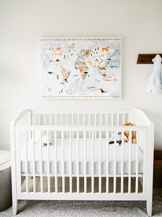 Classic modern boy's nursery and newborn photos in Virginia