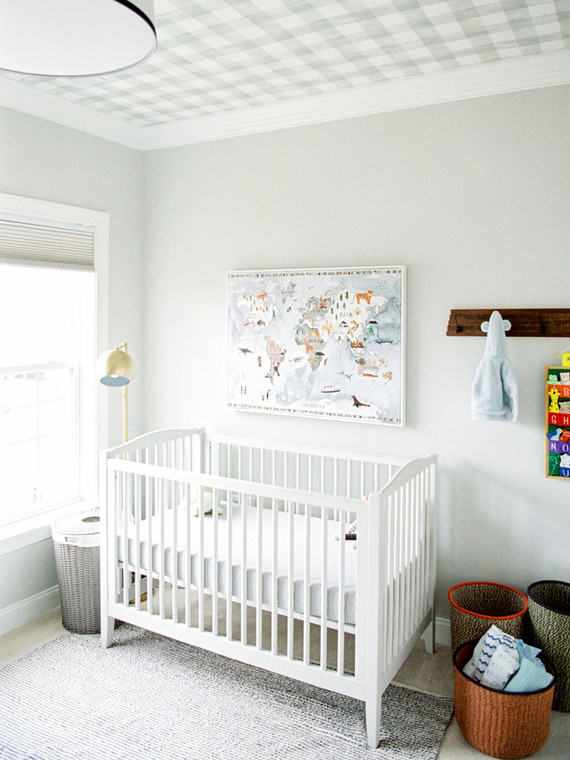 Classic modern boy's nursery and newborn photos in Virginia