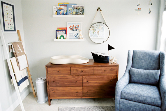 Classic modern boy's nursery and newborn photos in Virginia