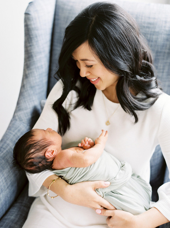 Classic modern boy's nursery and newborn photos in Virginia