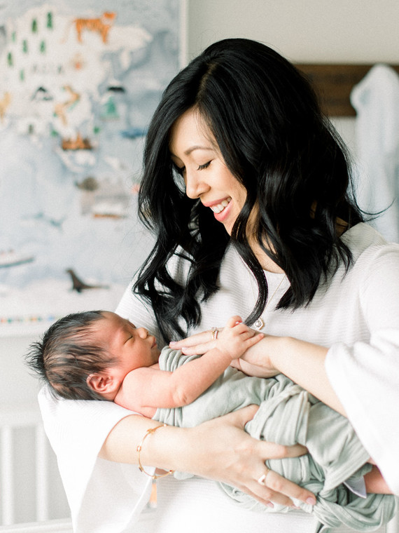 Classic modern boy's nursery and newborn photos in Virginia