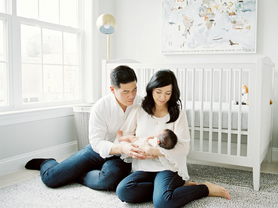 Classic modern boy's nursery and newborn photos in Virginia