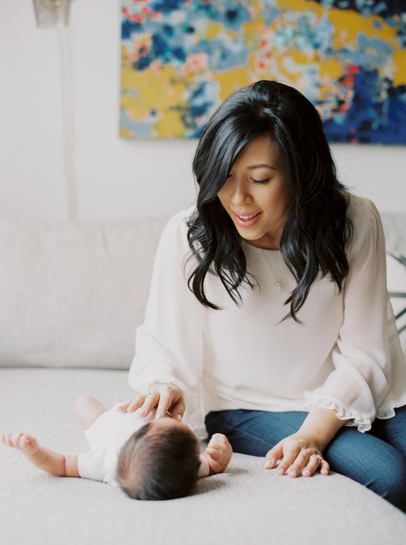 Classic modern boy's nursery and newborn photos in Virginia