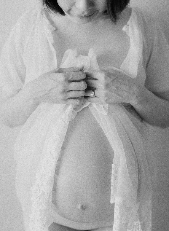 Floral maternity portraits on film