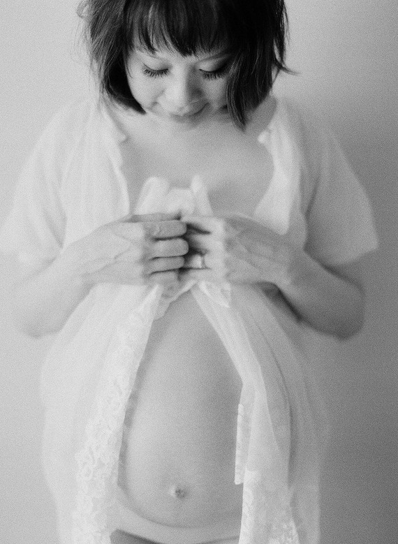 Floral maternity portraits on film