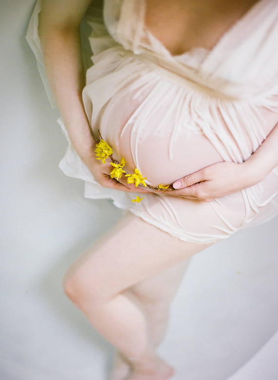 Floral maternity portraits on filmFloral maternity portraits on film