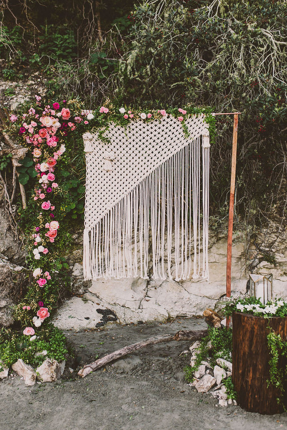 Modern indie nautical inspired elopement with pops of pink