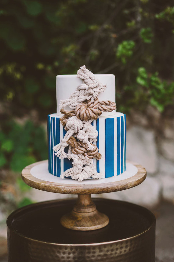 Modern indie nautical inspired elopement with pops of pink