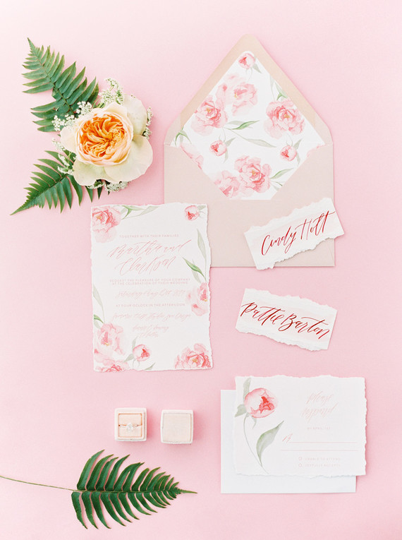 Modern feminine ALL PINK bridal editorial on 100 Layer Cake Inspiration