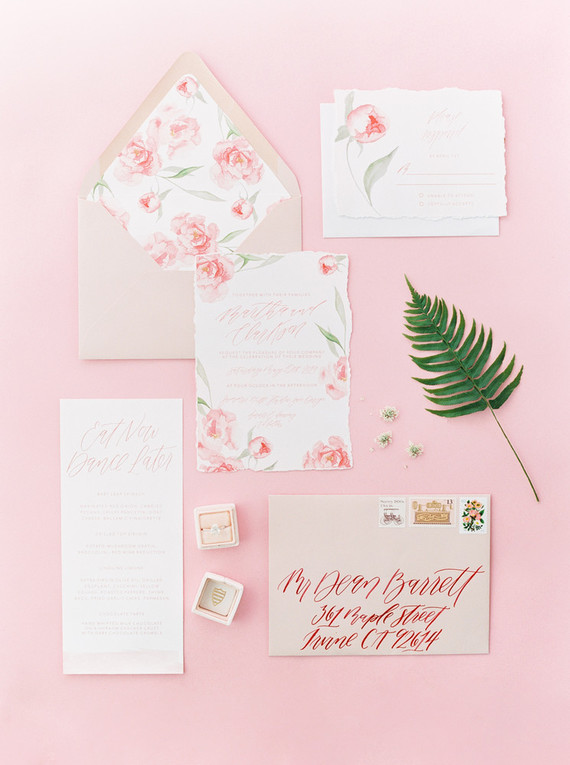 Modern feminine ALL PINK bridal editorial on 100 Layer Cake Inspiration