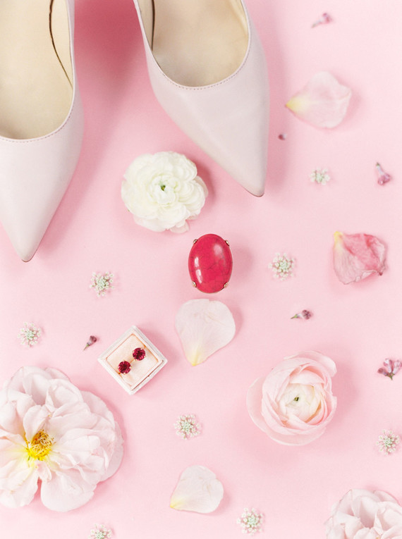 Modern feminine ALL PINK bridal editorial on 100 Layer Cake