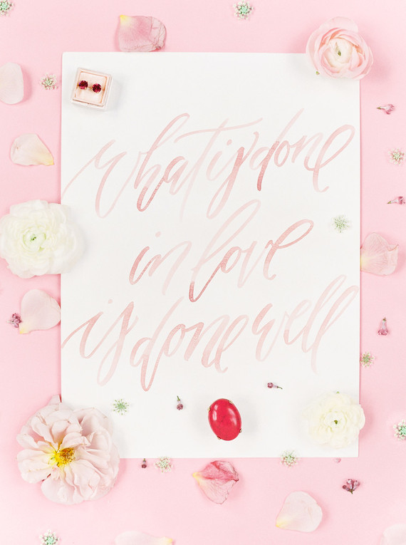 Modern feminine ALL PINK bridal editorial on 100 Layer Cake