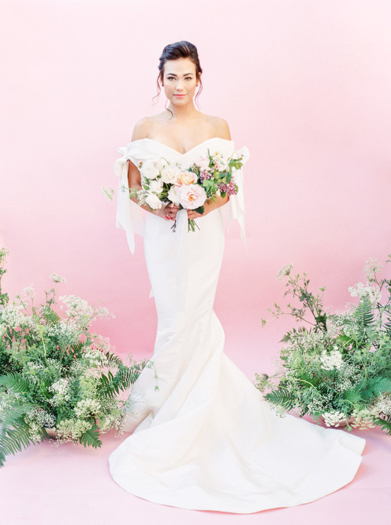 Modern feminine ALL PINK bridal editorial on 100 Layer Cake