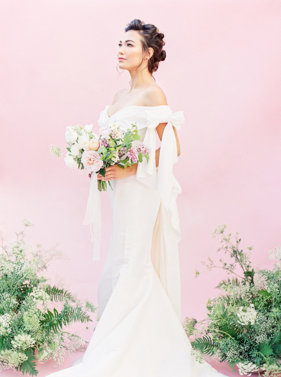 Modern feminine ALL PINK bridal editorial on 100 Layer Cake