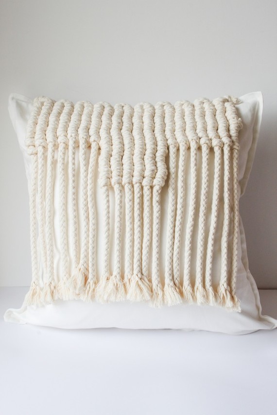 Knotted pillow hangings Inspiration