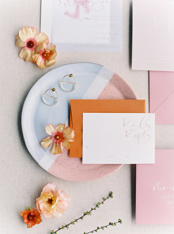 On trend now, a tamarind and pink wedding editorial in Sonoma CA Inspiration