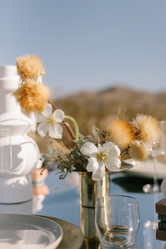 Modern minimalist earth tone wedding in the desert
