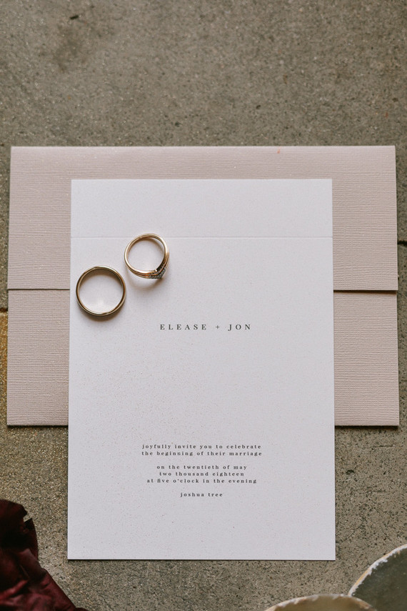 Modern minimalist earth tone wedding in the desert