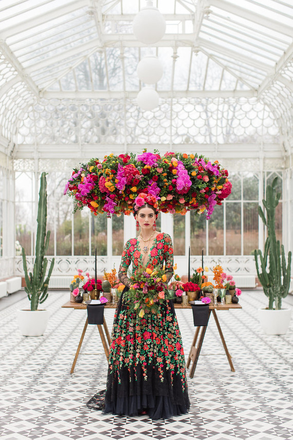 Bright colorful Frida Kahlo inspired wedding editorial
