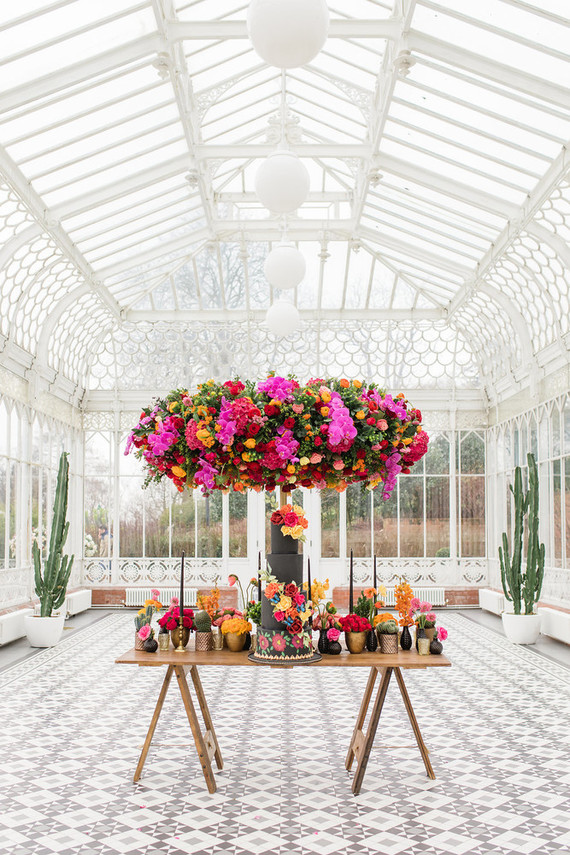 Bright colorful Frida Kahlo inspired wedding editorial