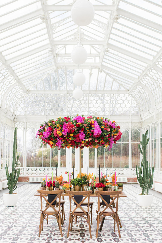 Bright colorful Frida Kahlo inspired wedding editorial