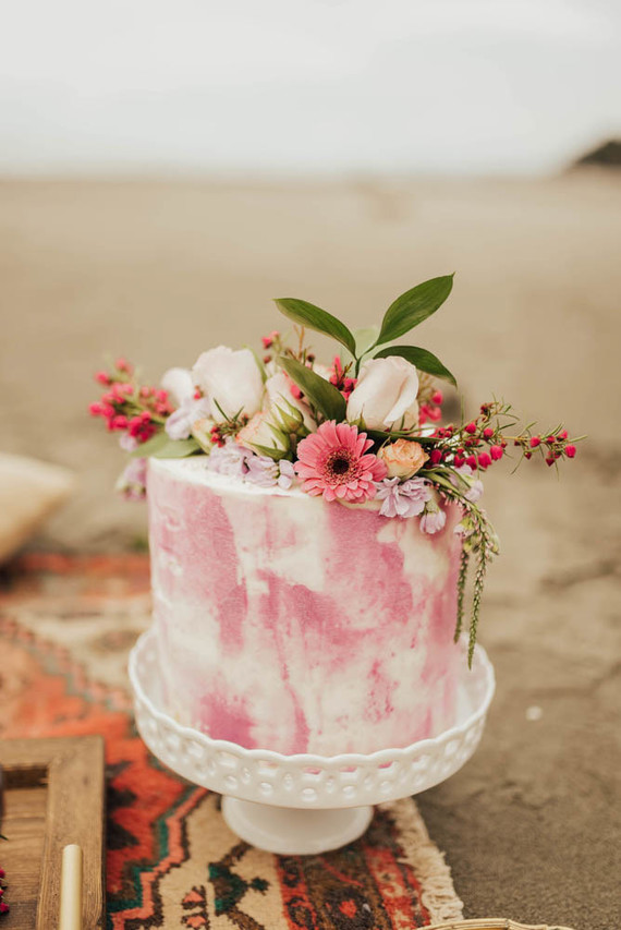 Tropical beach boho vow renewal in Olympic National Park